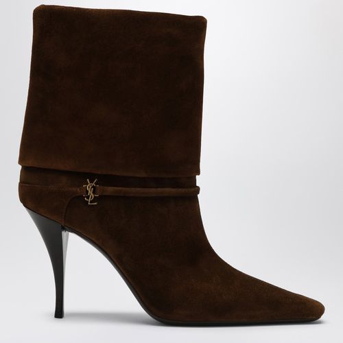 Brown Niki boots in suede - Saint Laurent - Modalova