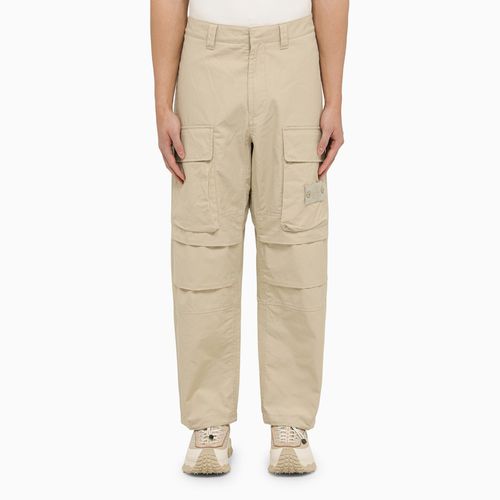 Regular beige cotton trousers - Stone Island - Modalova