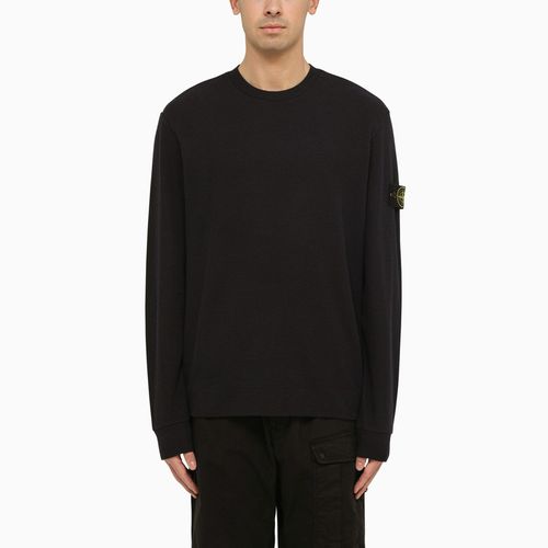 Navy crew-neck sweater with logo - Stone Island - Modalova