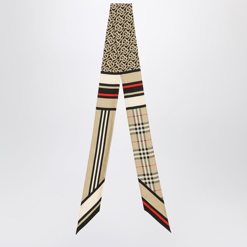 Thin silk scarf with collage print - Burberry - Modalova