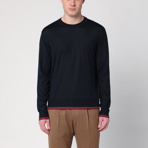 Dunkelblauer Pullover mit Webmuster - GUCCI - Modalova