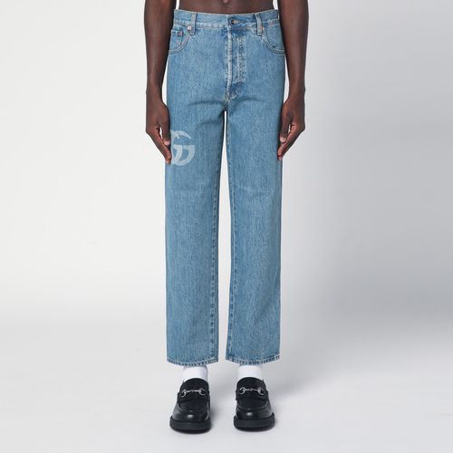 Jeans in faded blue denim - GUCCI - Modalova