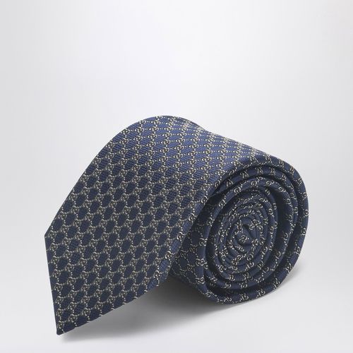 Blue silk jacquard GG tie - GUCCI - Modalova