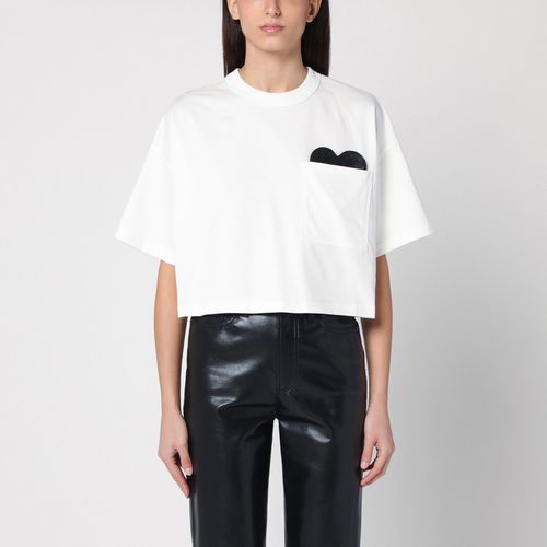 Short-sleeved crop t-shirt with heart - Bottega Veneta - Modalova