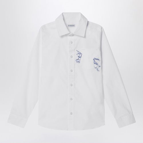 White stretch cotton shirt with EKD - Burberry - Modalova