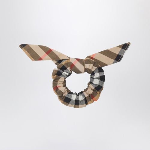 Beigefarbenes Scrunchie aus Baumwolle mit Karomuster - Burberry - Modalova