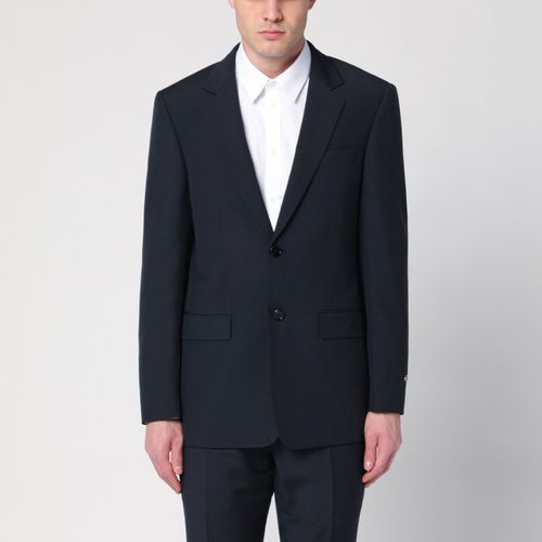 Navy blue wool blend jacket - Burberry - Modalova