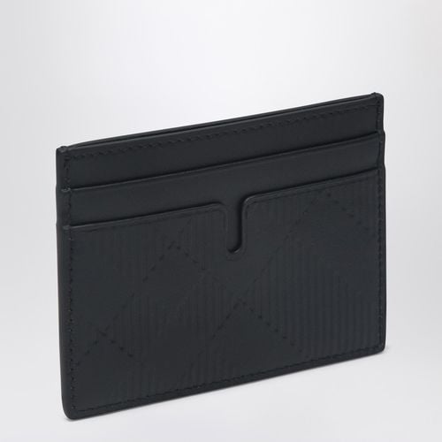 Black leather card holder Check - Burberry - Modalova