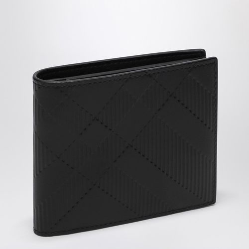 Black leather bi-fold wallet Check - Burberry - Modalova