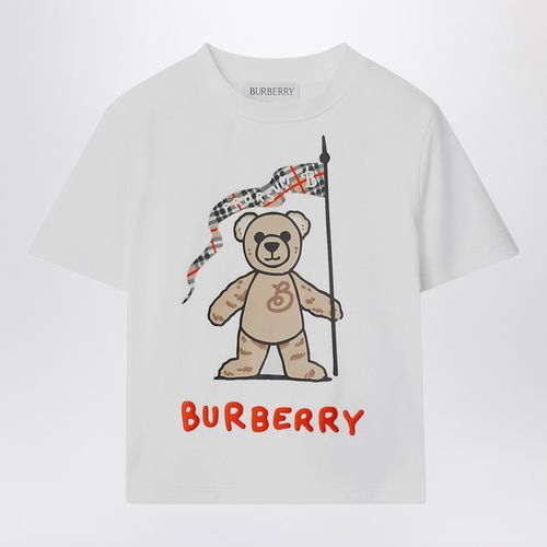 Weißes T-Shirt mit Bär Thomas - Burberry - Modalova