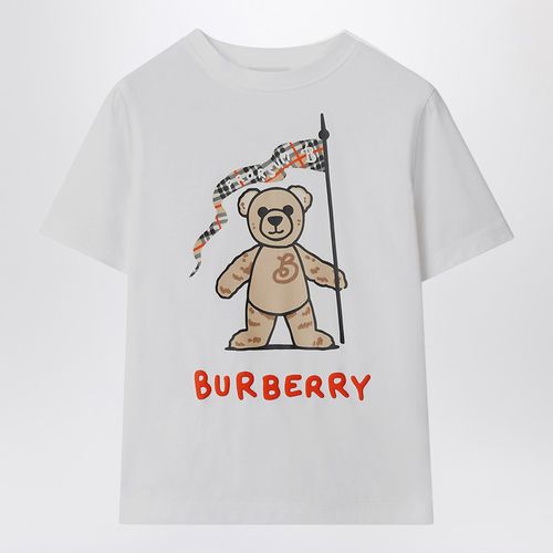 Weißes T-Shirt mit Bär Thomas - Burberry - Modalova