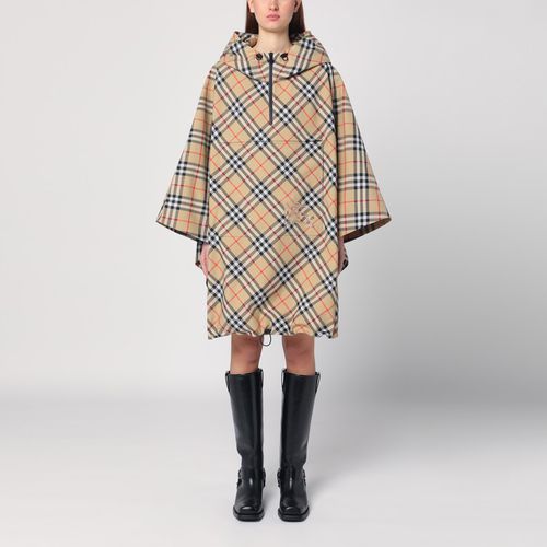 Poncho con cappuccio motivo Check - Burberry - Modalova