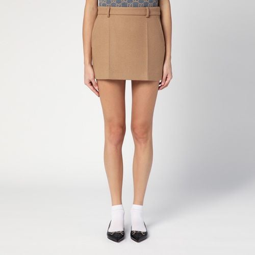 Beige wool and cashmere mini skirt - GUCCI - Modalova