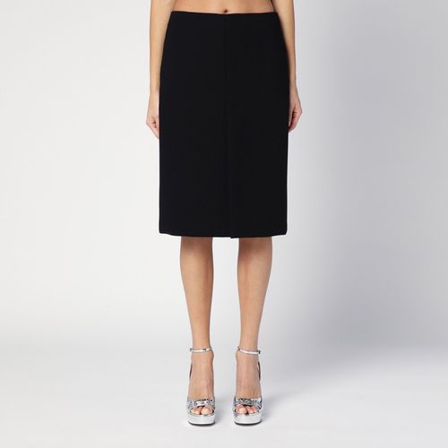 Black wool crêpe skirt - GUCCI - Modalova