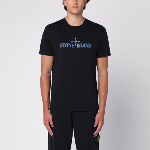 Black cotton T-shirt with logo - Stone Island - Modalova