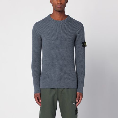 Grey ribbed sweater in wool - Stone Island - Modalova