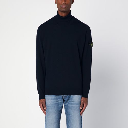 Navy turtleneck sweater in wool - Stone Island - Modalova