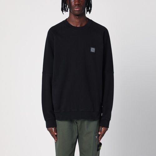 Black cotton crewneck sweatshirt - Stone Island - Modalova