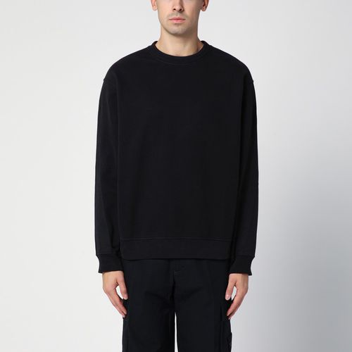 Black cotton crewneck sweatshirt - Stone Island - Modalova