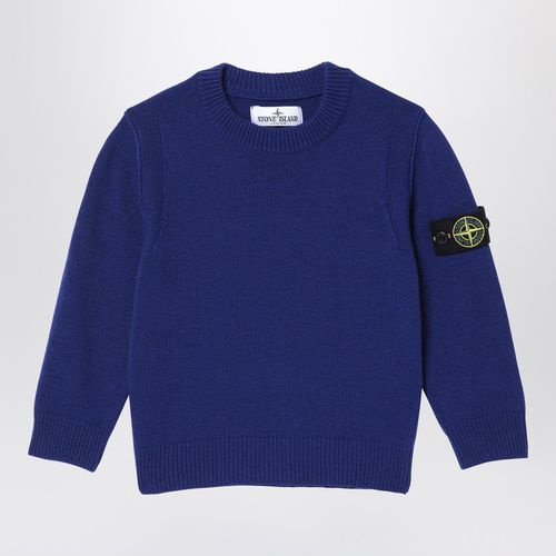 Bright blue cotton jumper - Stone Island - Modalova