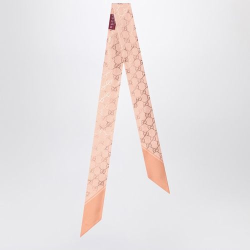 Foulard sottile in seta GG rosa - GUCCI - Modalova