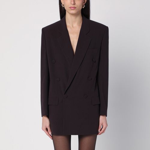 Brown silk crêpe jacket - Saint Laurent - Modalova