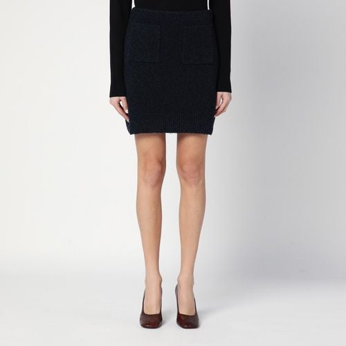 Navy bouclé wool blend mini skirt - Bottega Veneta - Modalova