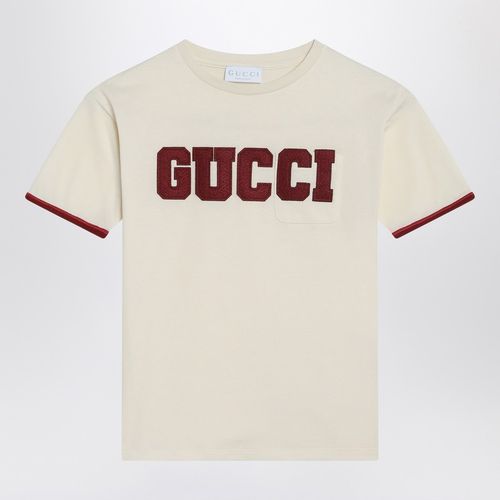 T-shirt beige chiara con logo - GUCCI - Modalova