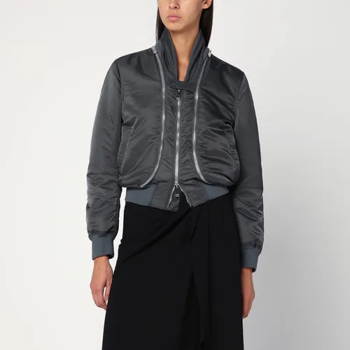 Grey zipped bomber jacket - Alexander McQueen - Modalova