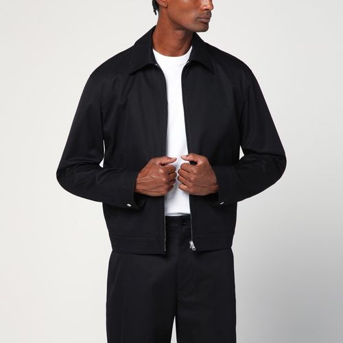 Giacca nera in twill di cotone con dettaglio Web - GUCCI - Modalova