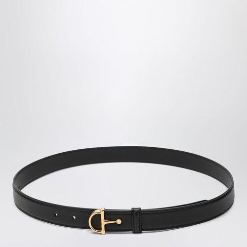 Black thin belt with half buckle - GUCCI - Modalova