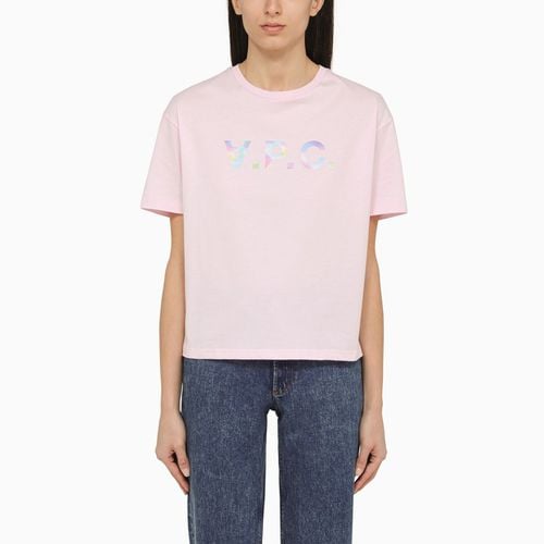 Pink cotton T-shirt with logo - A.P.C. - Modalova