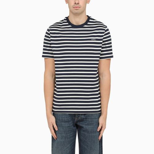 Striped t-shirt with logo inscription - A.P.C. - Modalova