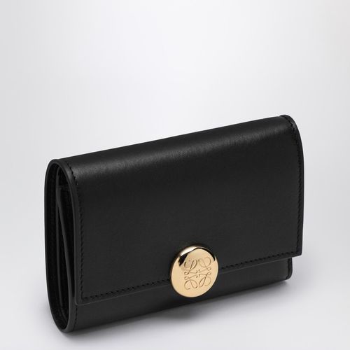 Black leather Pebble small wallet - Loewe - Modalova