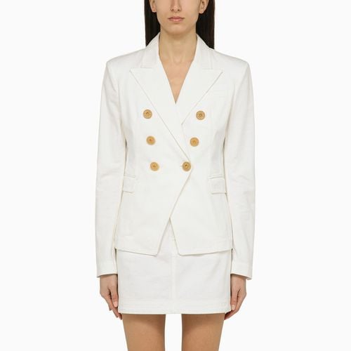 White double-breasted cotton jacket - Balmain - Modalova