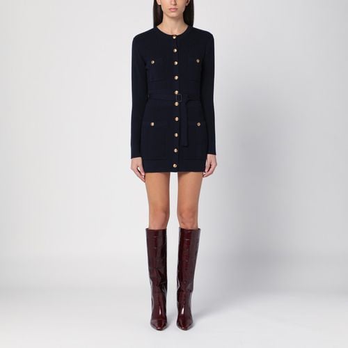 Navy blue wool knit long cardigan - Chloé - Modalova