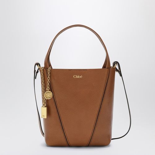 Small Spin brown leather tote bag - Chloé - Modalova