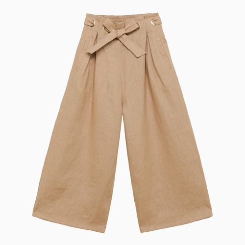 Ivory linen trousers with bow - Chloé - Modalova