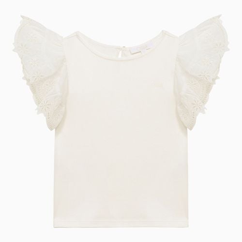 White cotton tank top with ruffles - Chloé - Modalova