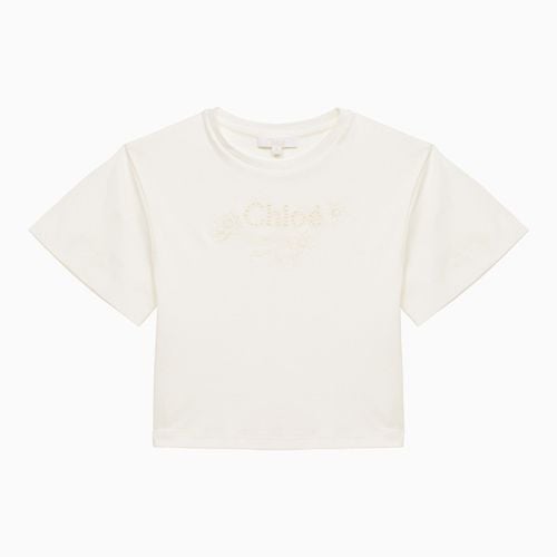 White cotton T-shirt with logo - Chloé - Modalova