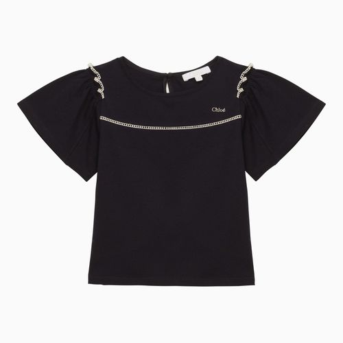 Navy blue cotton T-shirt - Chloé - Modalova