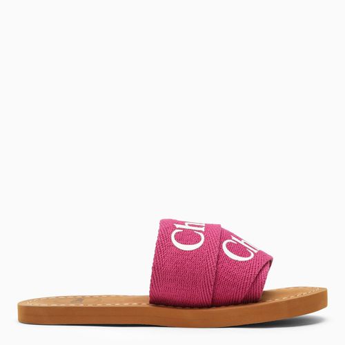 Sabot flat Woody rosa con logo - Chloé - Modalova