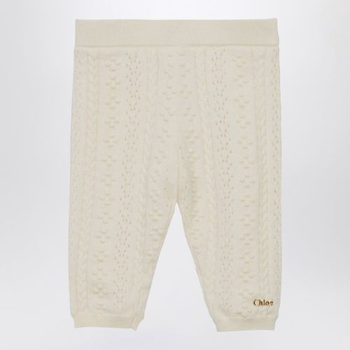 Ivory embroidered cotton and wool legging - Chloé - Modalova