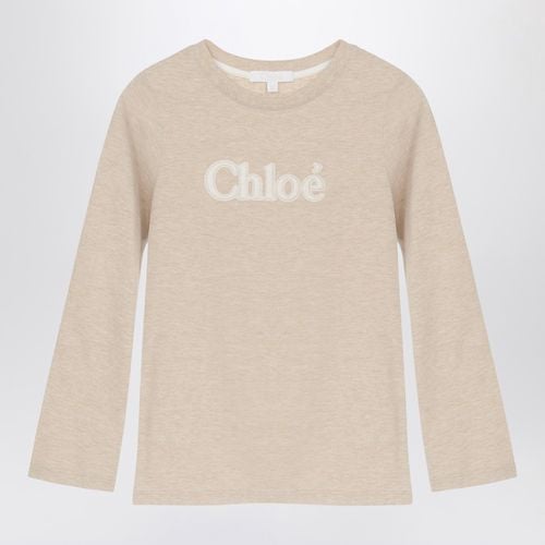 Beige cotton jersey with logo - Chloé - Modalova