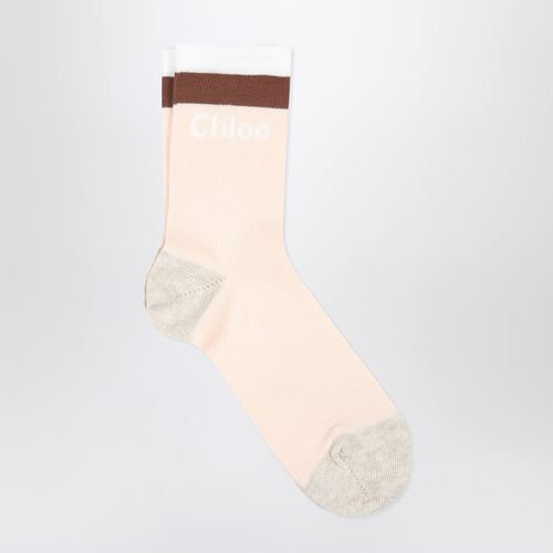 Hellrosa Socken mit Logo - Chloé - Modalova