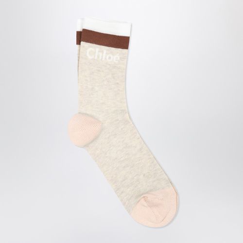 Socks beige mélange with logo - Chloé - Modalova