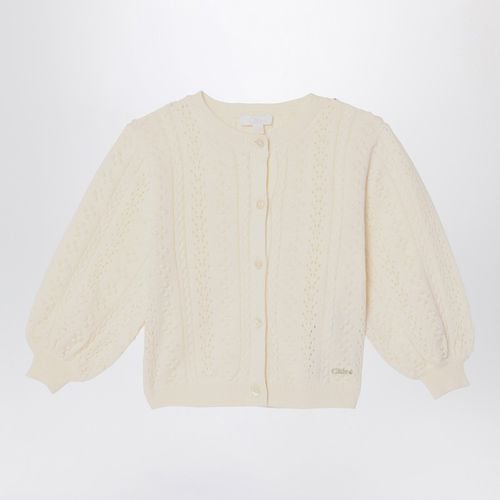 Ivory embroidered cotton and wool cardigan - Chloé - Modalova