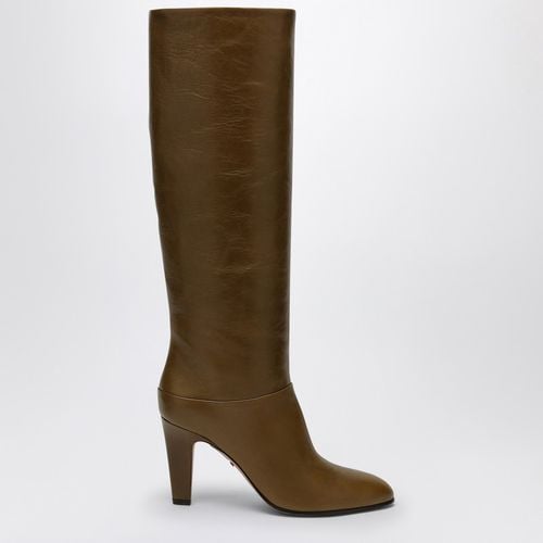 Eve khaki green leather boot - Chloé - Modalova