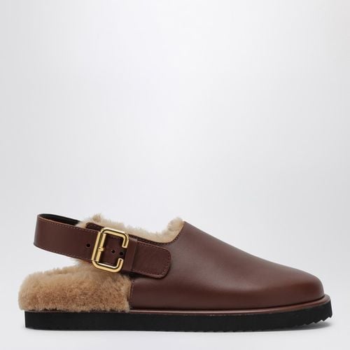 Leather and shearling Nil sabot - Chloé - Modalova