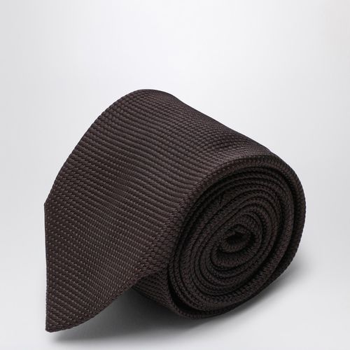 Brown silk tie - Destin - Modalova